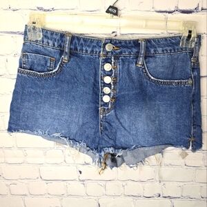Pilcro Distressed Cutoff 5 Button Blue Jean Shorts Size 26